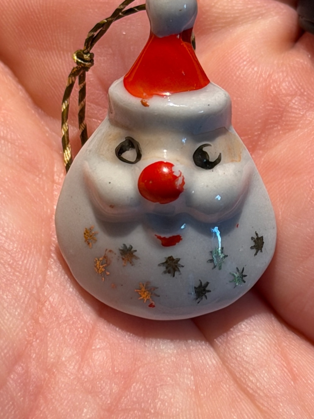 Vintage Mini Holt Howard Japan Ceramic Santa Head Ornament